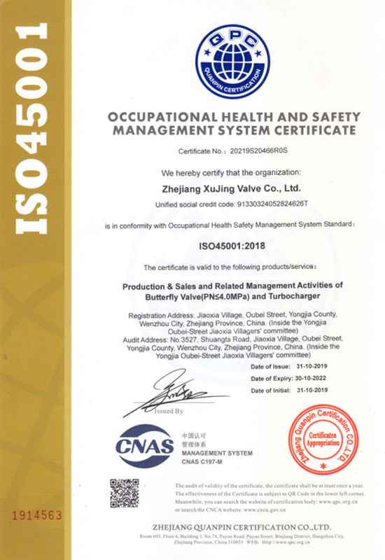 ISO 職業(yè)健康證書(shū)